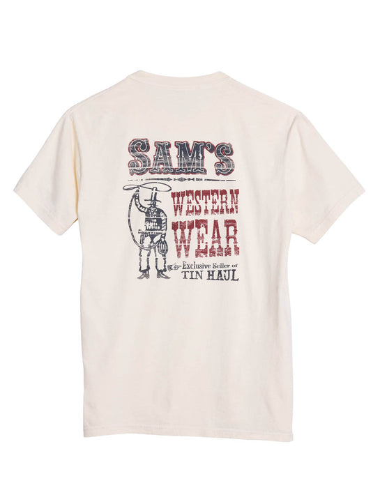 Tin Haul Unisex Sams Western Wear Ivory 100% Cotton S/S T-Shirt