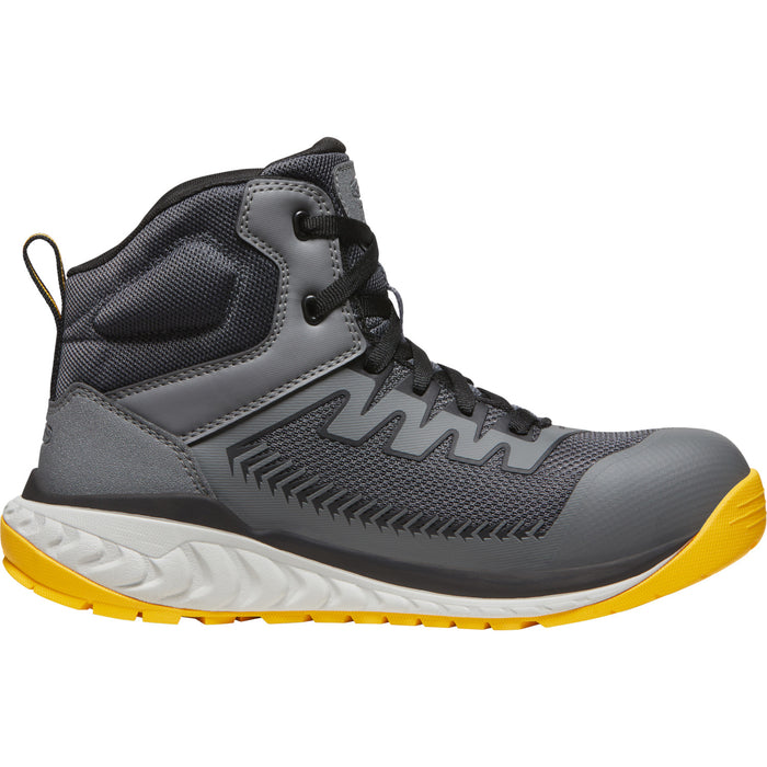 Keen Utility Mens Arvada Mid CT Steel Grey/Keen Yellow Synthetic Work Boots