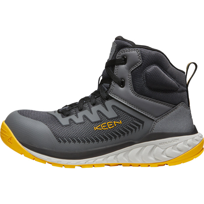 Keen Utility Mens Arvada Mid CT Steel Grey/Keen Yellow Synthetic Work Boots