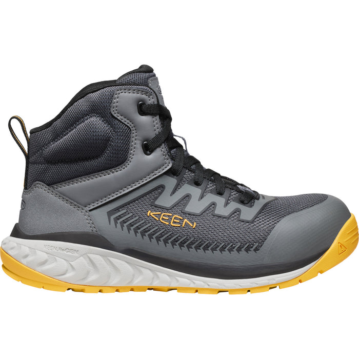 Keen Utility Mens Arvada Mid CT Steel Grey/Keen Yellow Synthetic Work Boots