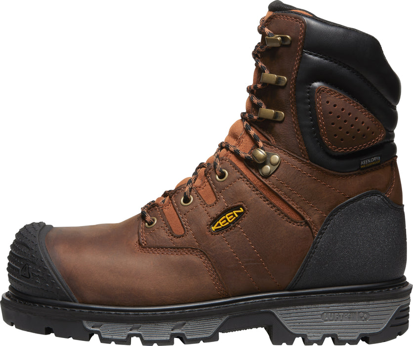 Keen Utility Mens Camden 8in WP 600G CT Brown/Black Leather Work Boots