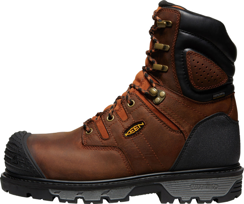 Keen Utility Mens Camden 8in WP 600G CT Brown/Black Leather Work Boots