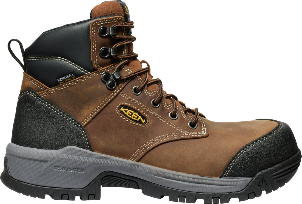 Keen Utility Mens Evanston 6in WP CT Bison/Black Leather Work Boots