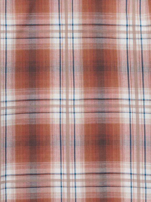 Ely and Walker Kids Boys Western Textured Plaid Rust Poly/Cotton L/S Shirt