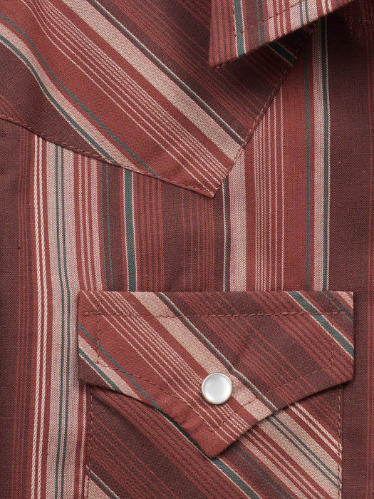 Ely and Walker Kids Boys Western Textured Stripe Burgundy Poly/Cotton L/S Shirt