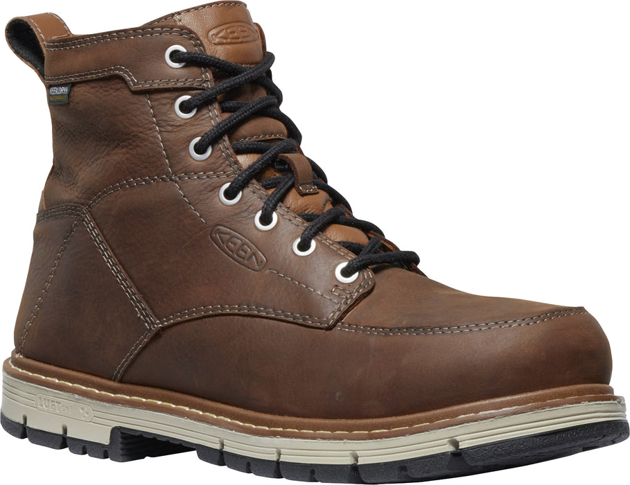 Keen Utility Mens San Jose 90 Degree 6in WP AT Bison/Black Leather Work Boots