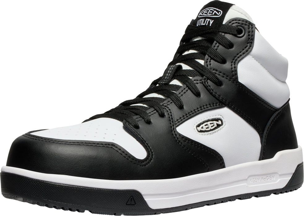 Keen Utility Mens Overton Mid CT Star White/Black Leather Work Boots