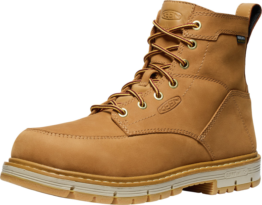 Keen Utility Mens San Jose 90 Degree 6in WP Bistre/Gum Leather Work Boots