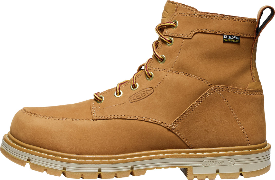 Keen Utility Mens San Jose 90 Degree 6in WP Bistre/Gum Leather Work Boots