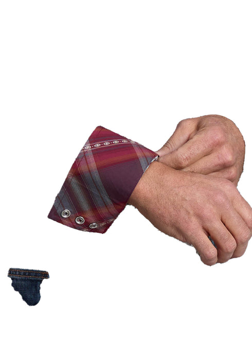 Stetson Mens 2572 Medallion Paisley Wine 100% Cotton L/S Shirt