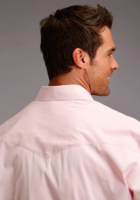 Stetson Mens Pink 100% Cotton End on End L/S Shirt