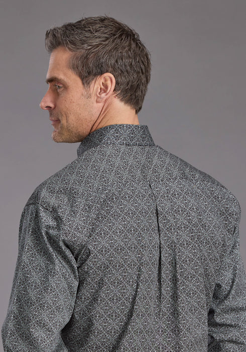Stetson Mens 2237 Iron Filigree Grey 100% Cotton 1 Pkt L/S Shirt