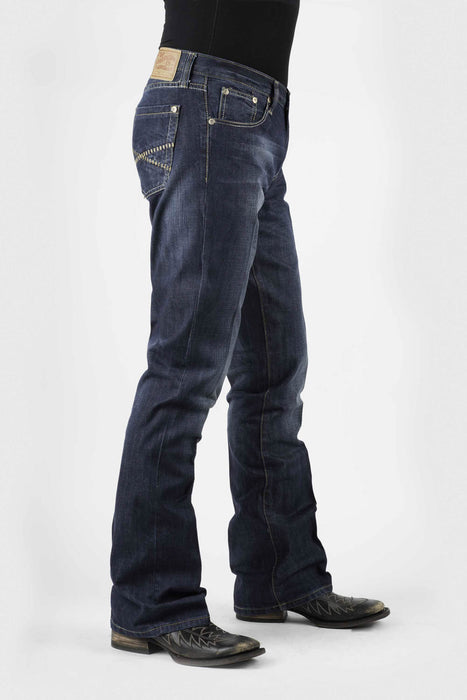 Stetson Mens 1014 Rocks Fit Small Stitch Blue 100% Cotton Jeans