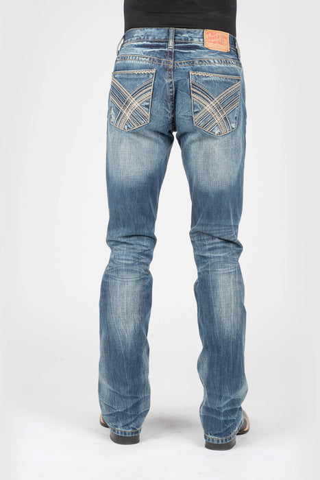 Stetson Mens 1014 Rocks Fit Curved X Blue 100% Cotton Jeans