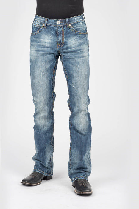 Stetson Mens 1014 Rocks Fit Curved X Blue 100% Cotton Jeans