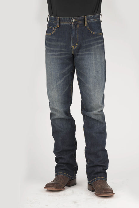 Stetson Mens 1210 Straight X Blue Cotton Blend Jeans