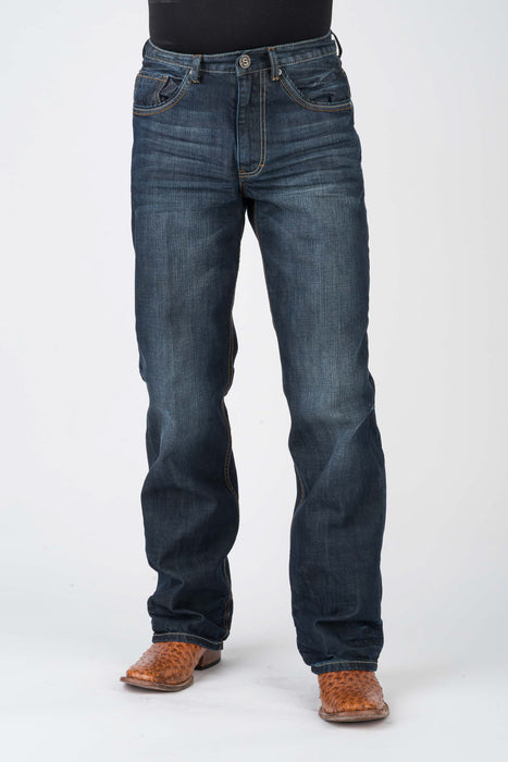 Stetson Mens 1312 Fit Pieced Back Blue 100% Cotton Jeans