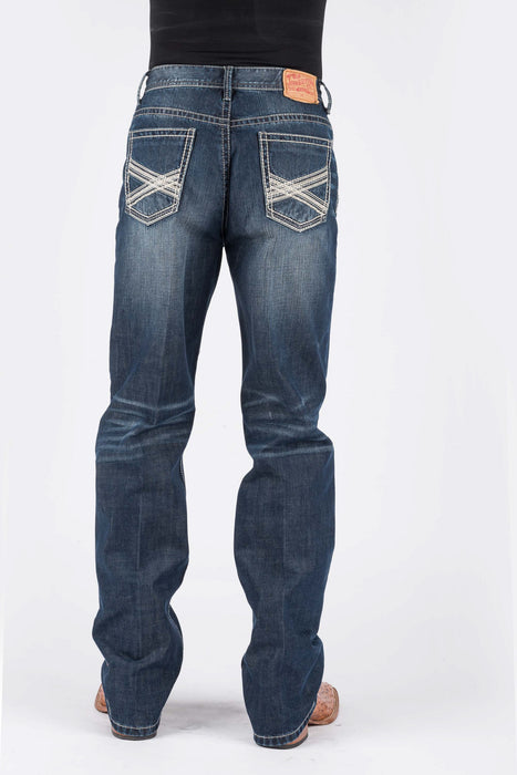 Stetson Mens 1520 Fit Two Tone Contrast Blue 100% Cotton Jeans
