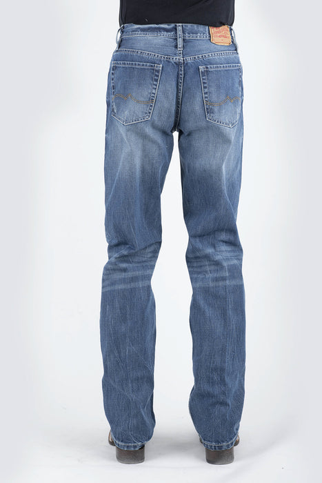 Stetson Mens 1520 Fit Western V Blue 100% Cotton Jeans