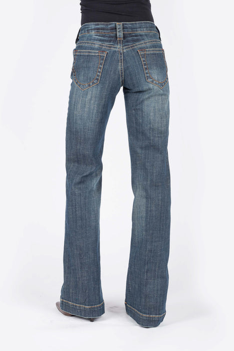 Stetson Womens 214 City Stitched Circle Blue Cotton Blend Jeans