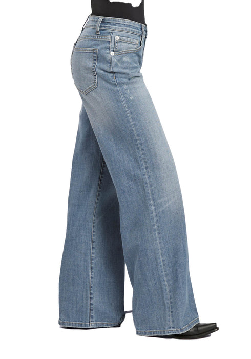 Stetson Womens Cursive Little R Light Wash Cotton Blend Jeans