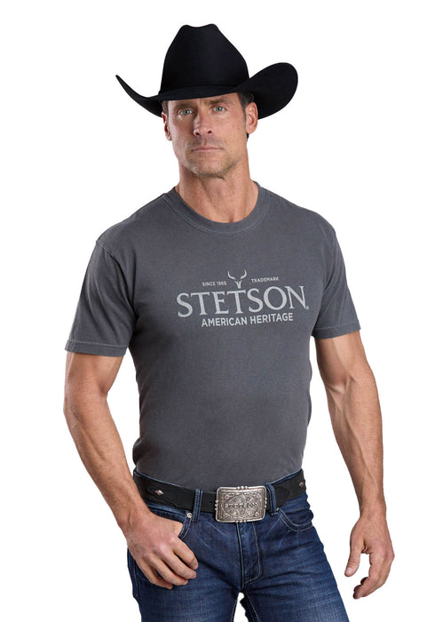 Stetson Unisex American Heritage Trademark Vintage Black 100% Cotton S/S T-Shirt