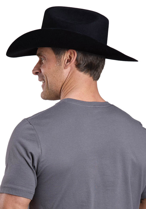 Stetson Unisex Hat Of The West Cowboy Grey 100% Cotton S/S T-Shirt