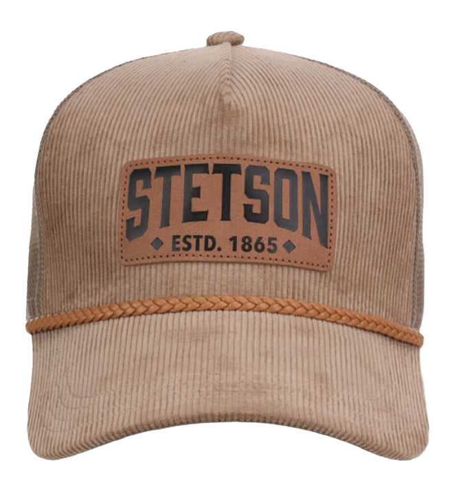 Stetson Unisex Corduroy Established 1865 Brown Cotton Blend Trucker Cap