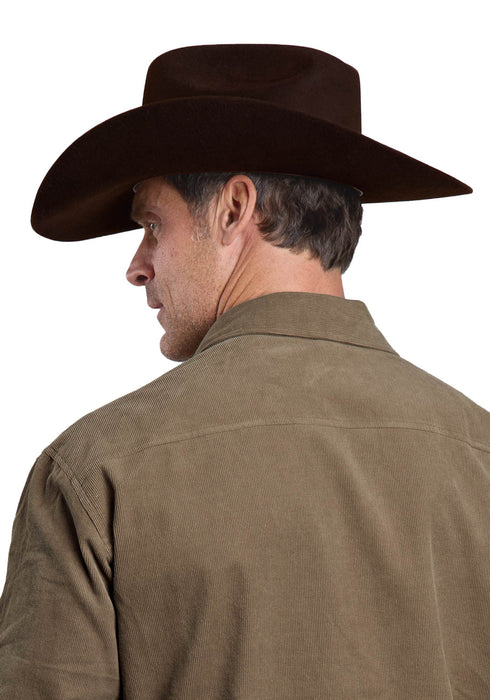 Stetson Mens Corduroy Shirt Brown 100% Cotton Cotton Jacket