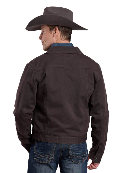 Stetson Mens Plaid Lined Heavy Twill Grey 100% Cotton Cotton Jacket