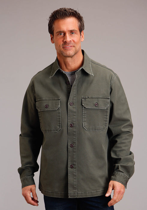 Stetson Mens Stretch Canvas Grey Cotton Blend Cotton Jacket