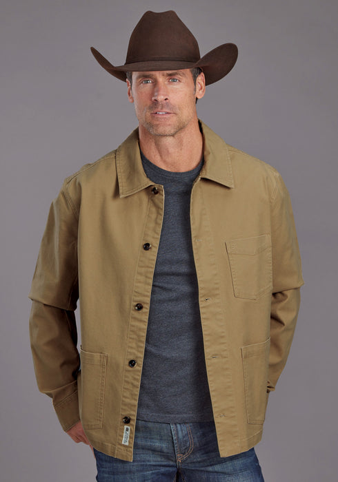 Stetson Mens Solid Canvas Camel Cotton Blend Cotton Jacket