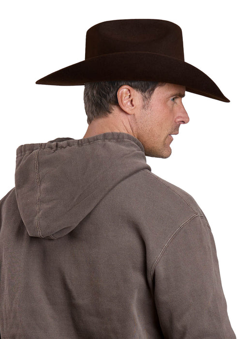Stetson Mens All American Eagle Brown Cotton Blend Hoodie