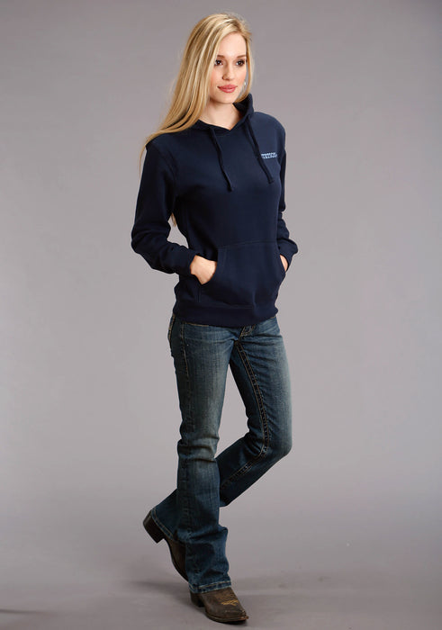 Stetson Womens Hankerchief Print Navy Cotton Blend Hoodie