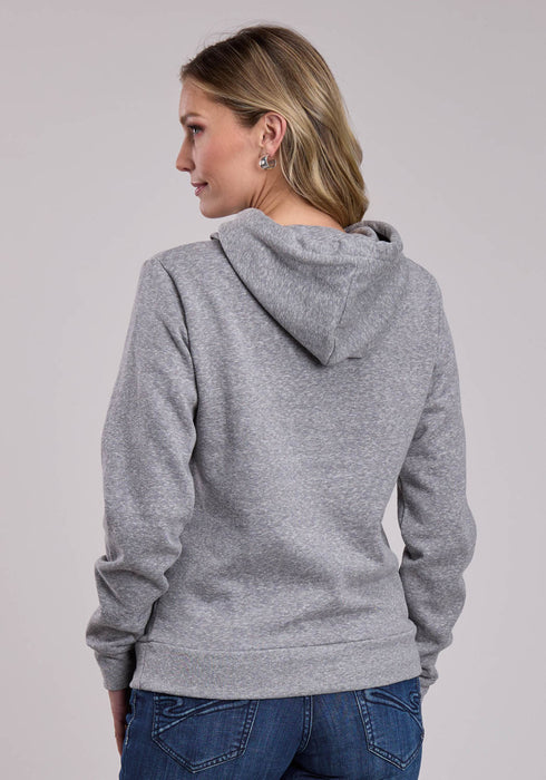 Stetson Womens Light Blue Script Logo Grey Cotton Blend Hoodie