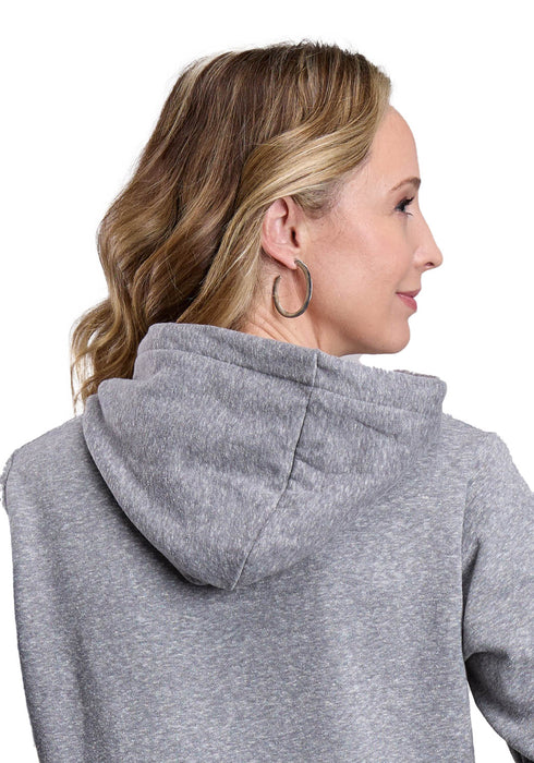 Stetson Womens Hats Boots Longhorn Grey Cotton Blend Hoodie