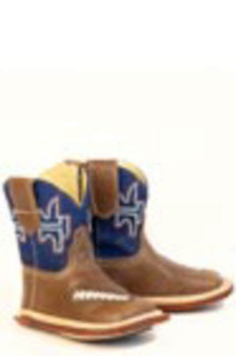 Tin Haul Infant Unisex Night Droolers Blue/Brown Leather Cowboy Boots