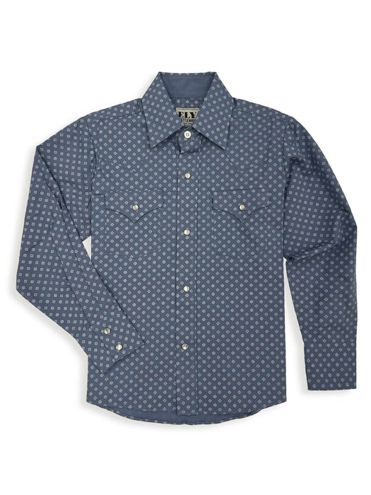 Ely and Walker Kids Boys Ditzy Print Western Black 100% Cotton L/S Shirt