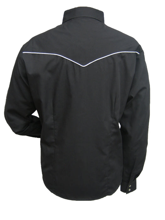 Ely & Walker Womens Solid Black Western Shirt L/S Poly/Cotton Reg