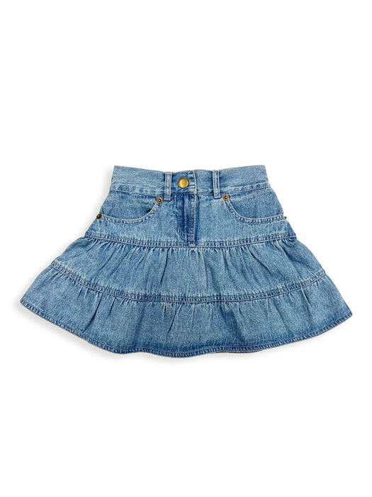 Ely and Walker Kids Girls Tiered Zipper Fly Denim 100% Cotton Skirt