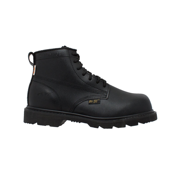 AdTec Mens 6in Composite Toe Black Leather Work Boots