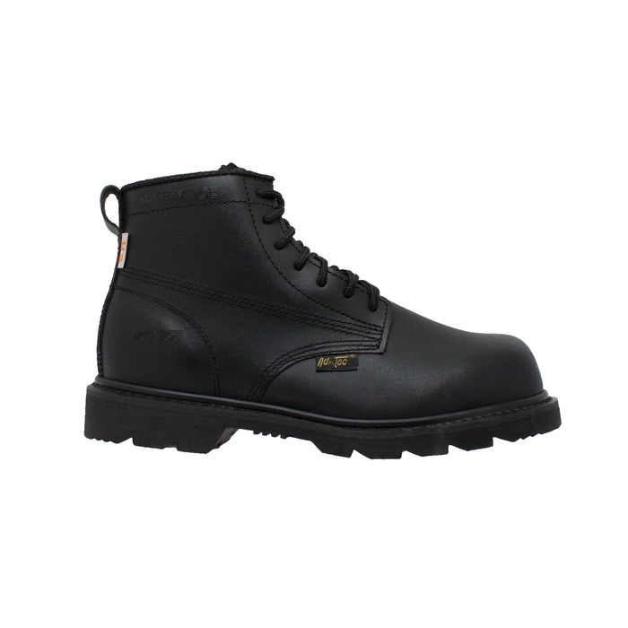 AdTec Mens 6in Composite Toe Black Leather Work Boots