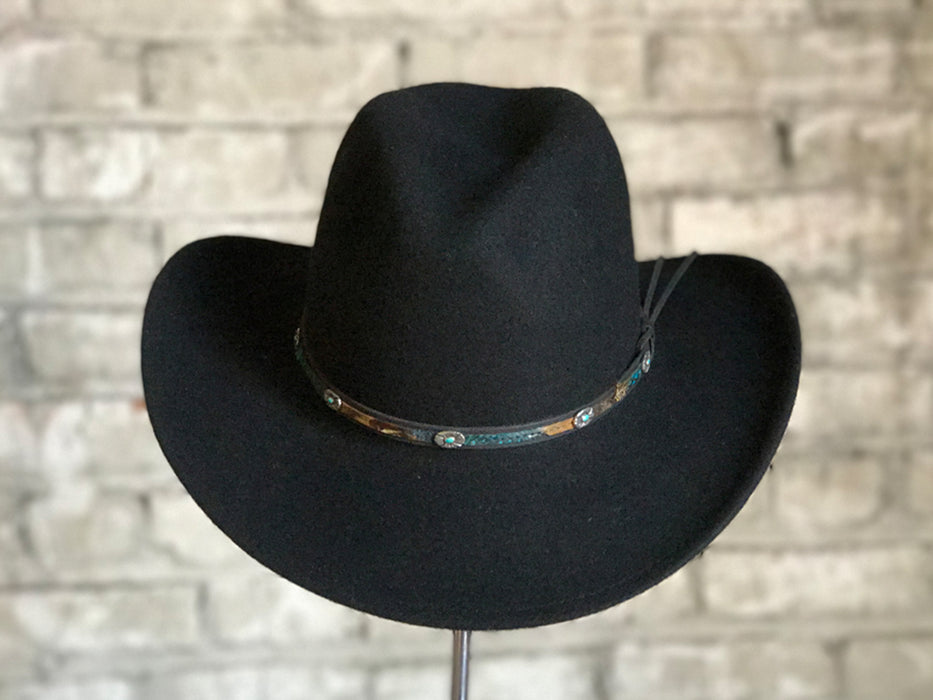 Rockmount Mens Black Felt Denver Cowboy Crushable Hat
