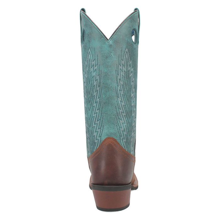 Laredo Womens Sable Brown/Turquoise Leather Cowboy Boots