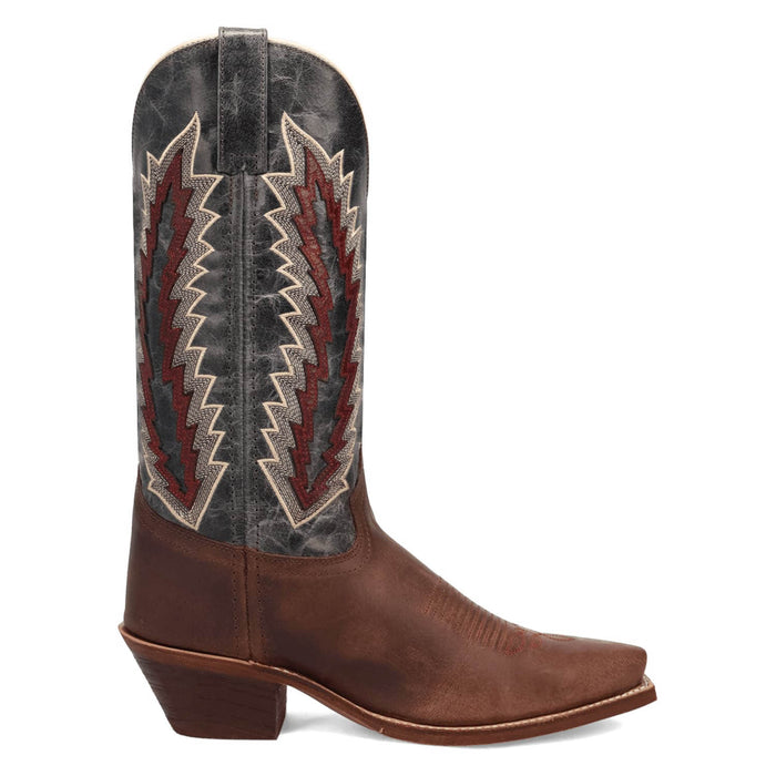 Laredo Womens Cadence Dark Brown/Navy Leather Cowboy Boots