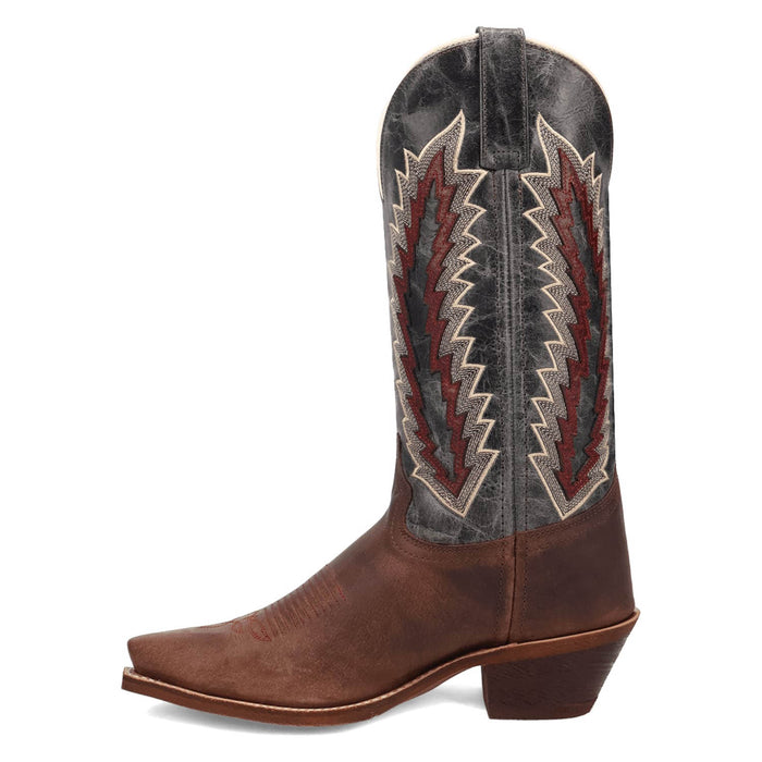 Laredo Womens Cadence Dark Brown/Navy Leather Cowboy Boots