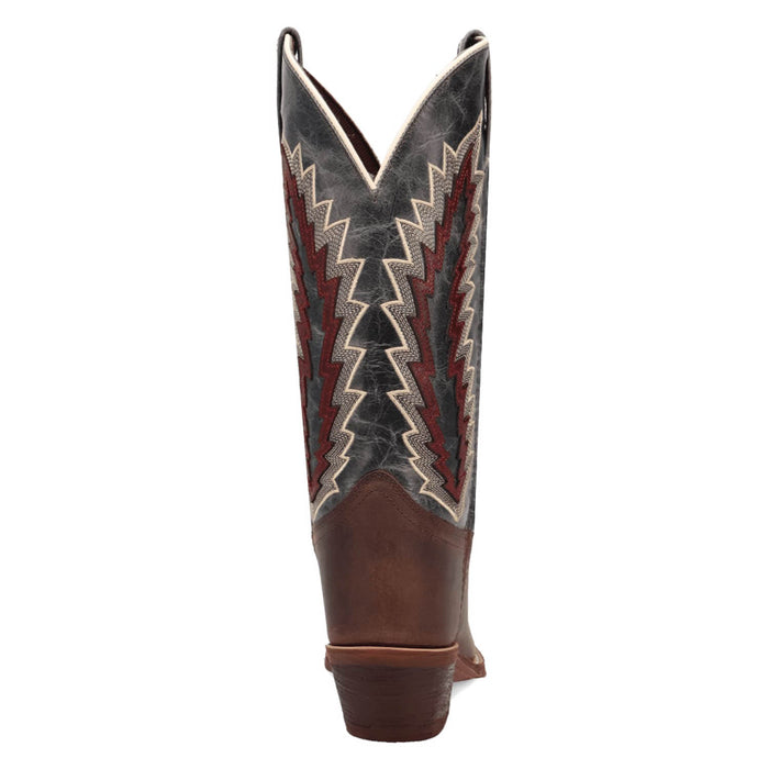 Laredo Womens Cadence Dark Brown/Navy Leather Cowboy Boots