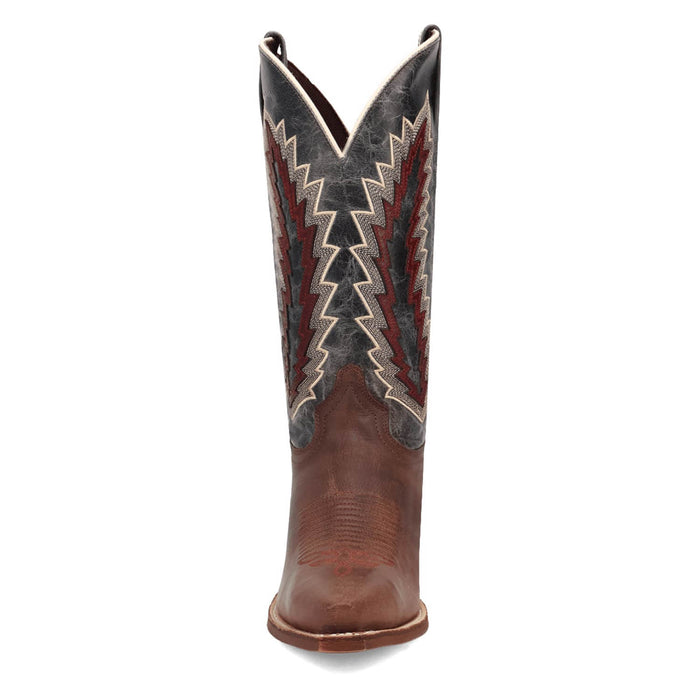 Laredo Womens Cadence Dark Brown/Navy Leather Cowboy Boots
