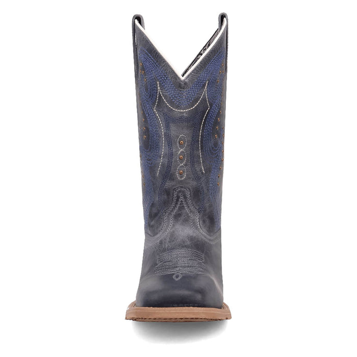 Laredo Womens Chic Blue Leather Cowboy Boots