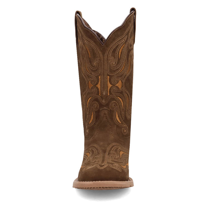 Laredo Womens Millie Olive Leather Cowboy Boots
